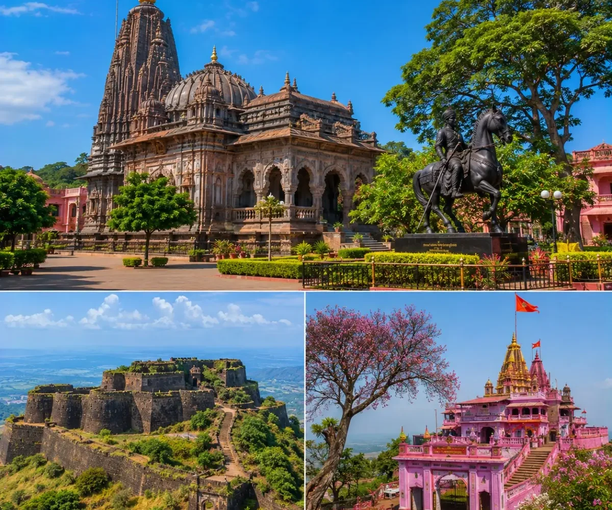 Kolhapur Panhala Jyotiba Tour Package featuring Mahalakshmi Temple, Panhala Fort, Jyotiba Temple, Teen Darwaza and scenic Sahyadri landscapes.