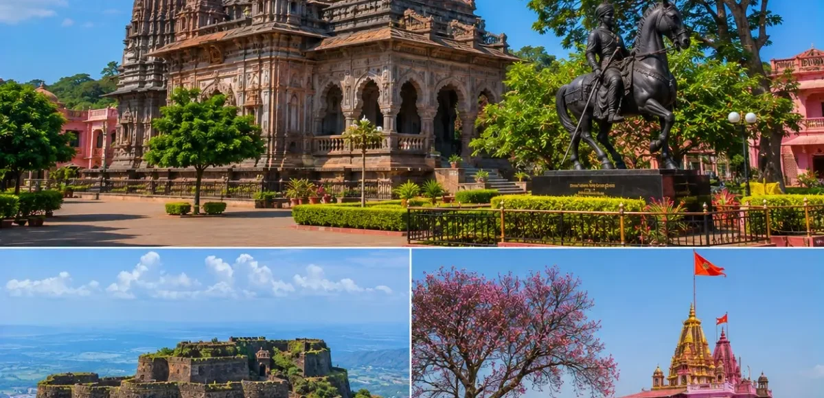 Kolhapur Panhala Jyotiba Tour Package featuring Mahalakshmi Temple, Panhala Fort, Jyotiba Temple, Teen Darwaza and scenic Sahyadri landscapes.