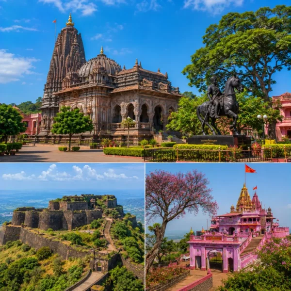 Kolhapur Panhala Jyotiba Tour Package featuring Mahalakshmi Temple, Panhala Fort, Jyotiba Temple, Teen Darwaza and scenic Sahyadri landscapes.