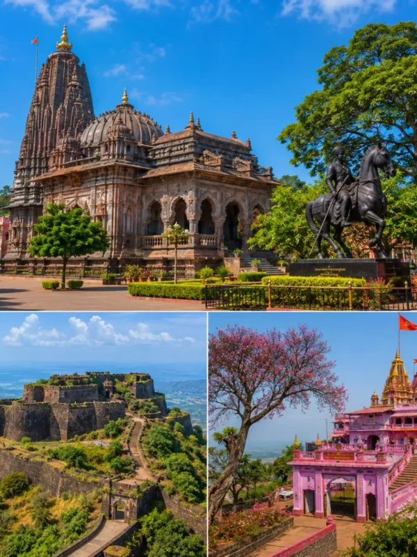 Kolhapur Panhala Jyotiba Tour Package featuring Mahalakshmi Temple, Panhala Fort, Jyotiba Temple, Teen Darwaza and scenic Sahyadri landscapes.