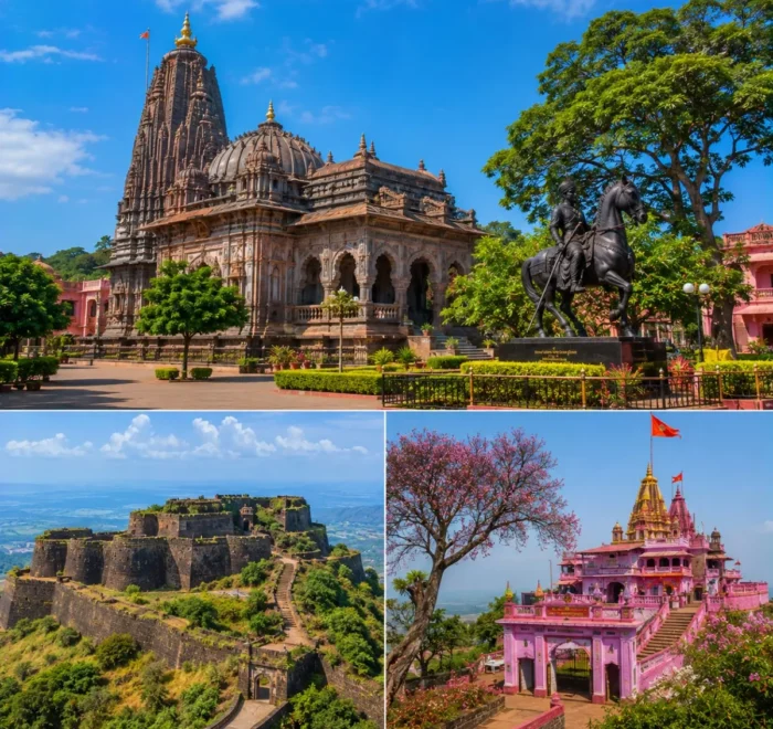 Kolhapur Panhala Jyotiba Tour Package featuring Mahalakshmi Temple, Panhala Fort, Jyotiba Temple, Teen Darwaza and scenic Sahyadri landscapes.