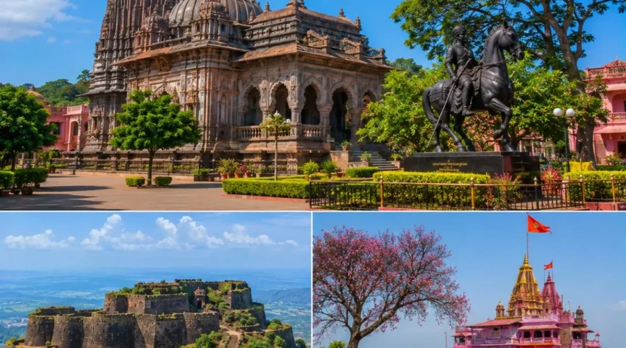 Kolhapur Panhala Jyotiba Tour Package featuring Mahalakshmi Temple, Panhala Fort, Jyotiba Temple, Teen Darwaza and scenic Sahyadri landscapes.