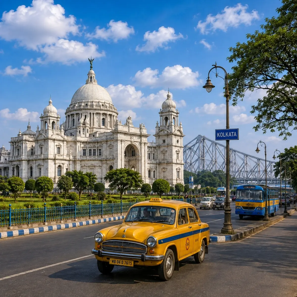 Kolkata City Tour Package featuring Victoria Memorial, Howrah Bridge, Dakshineswar Kali Temple, Indian Museum and Park Street