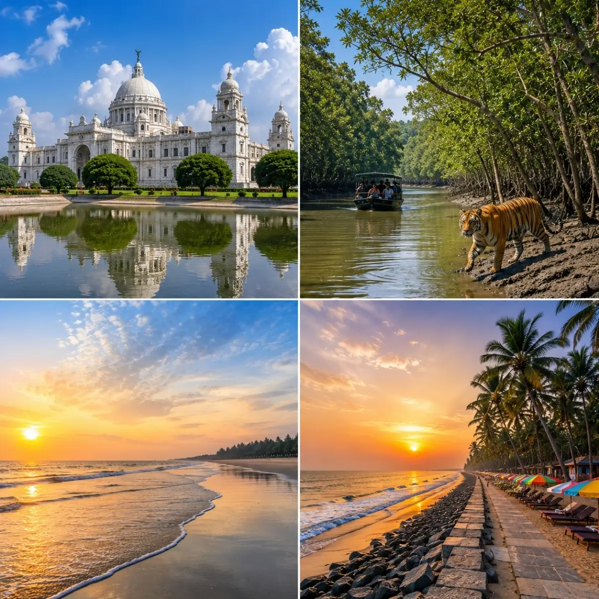 Kolkata, Sundarbans, Digha & Mandarmani Tour Package featuring Victoria Memorial, Sundarbans National Park, Digha Beach and Mandarmani Beach