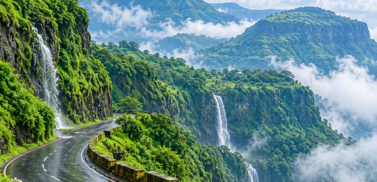 Lonavala Khandala Tour Package featuring Tiger Point, Bhushi Dam, Rajmachi Point, Karla Caves, Lohagad Fort and lush Sahyadri hills.