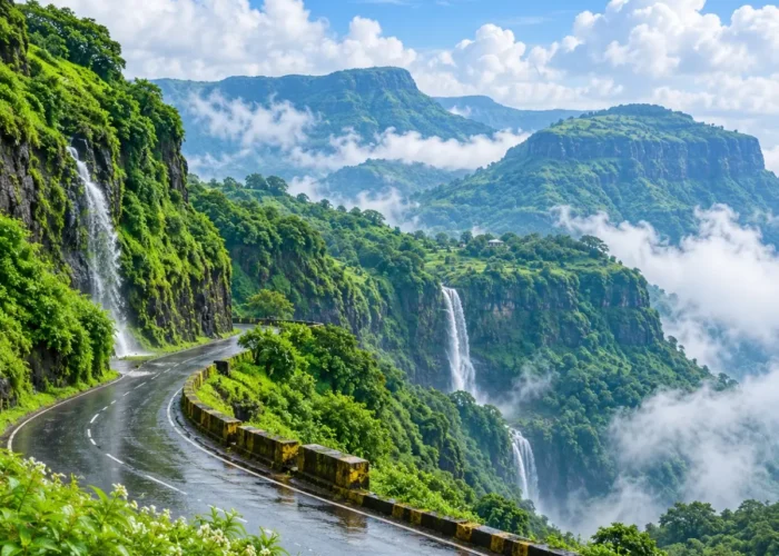 Lonavala Khandala Tour Package featuring Tiger Point, Bhushi Dam, Rajmachi Point, Karla Caves, Lohagad Fort and lush Sahyadri hills.