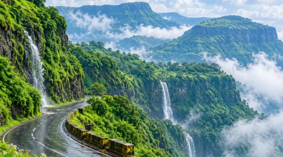 Lonavala Khandala Tour Package featuring Tiger Point, Bhushi Dam, Rajmachi Point, Karla Caves, Lohagad Fort and lush Sahyadri hills.