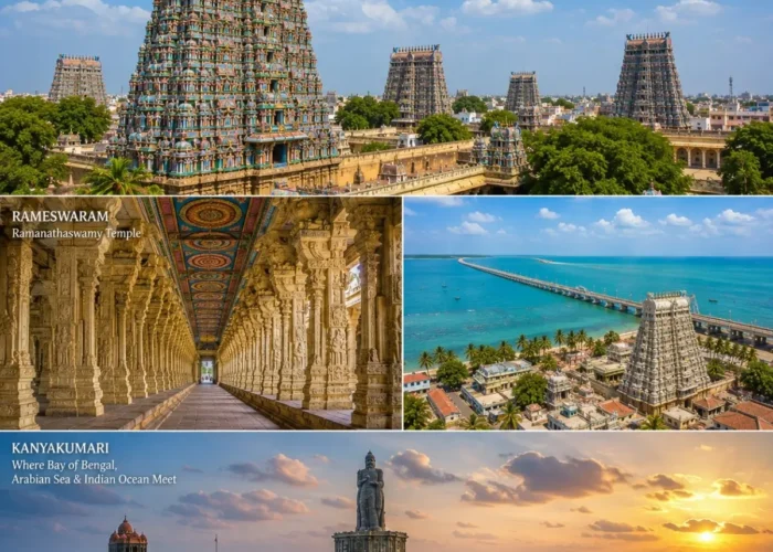 Madurai, Rameswaram & Kanyakumari Tour Package featuring Meenakshi Amman Temple, Ramanathaswamy Temple, Pamban Bridge and Vivekananda Rock Memorial