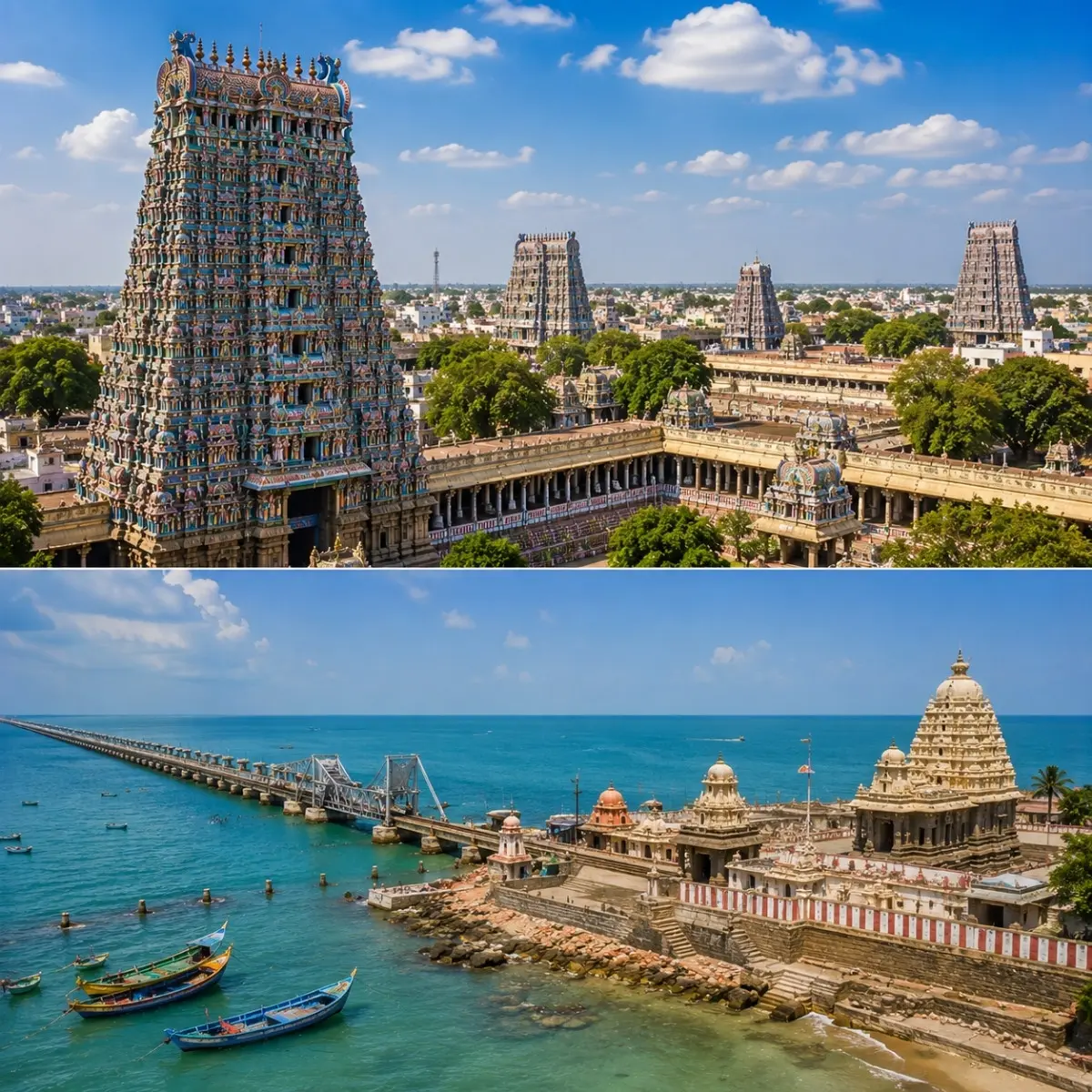 Madurai & Rameswaram Tour Package featuring Meenakshi Amman Temple, Ramanathaswamy Temple, Pamban Bridge and Dhanushkodi