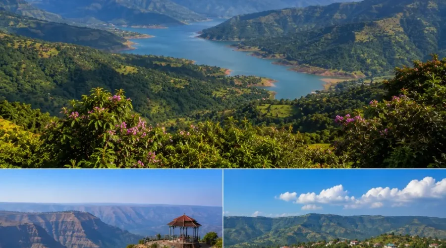 Mahabaleshwar Panchgani Tour Package featuring Arthur's Seat, Venna Lake, Mapro Garden, Table Land, Sydney Point and lush Sahyadri hills.