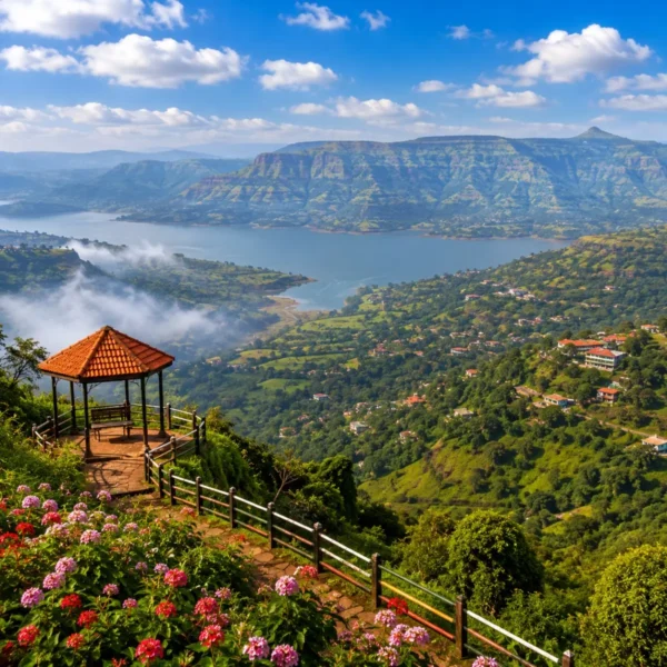 Mahabaleshwar Panchgani Weekend Tour Package featuring Arthur's Seat, Mapro Garden, Table Land, Venna Lake, strawberry farms and scenic Sahyadri hills.