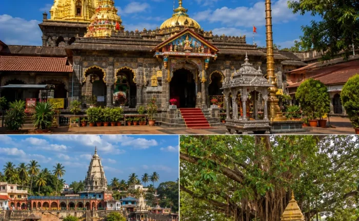 Mahalaxmi Narsobachi Wadi Audumbar Tour Package featuring Kolhapur Mahalakshmi Temple, Narsobachi Wadi Datta Temple, Audumbar Temple and Krishna River.
