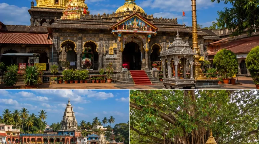 Mahalaxmi Narsobachi Wadi Audumbar Tour Package featuring Kolhapur Mahalakshmi Temple, Narsobachi Wadi Datta Temple, Audumbar Temple and Krishna River.