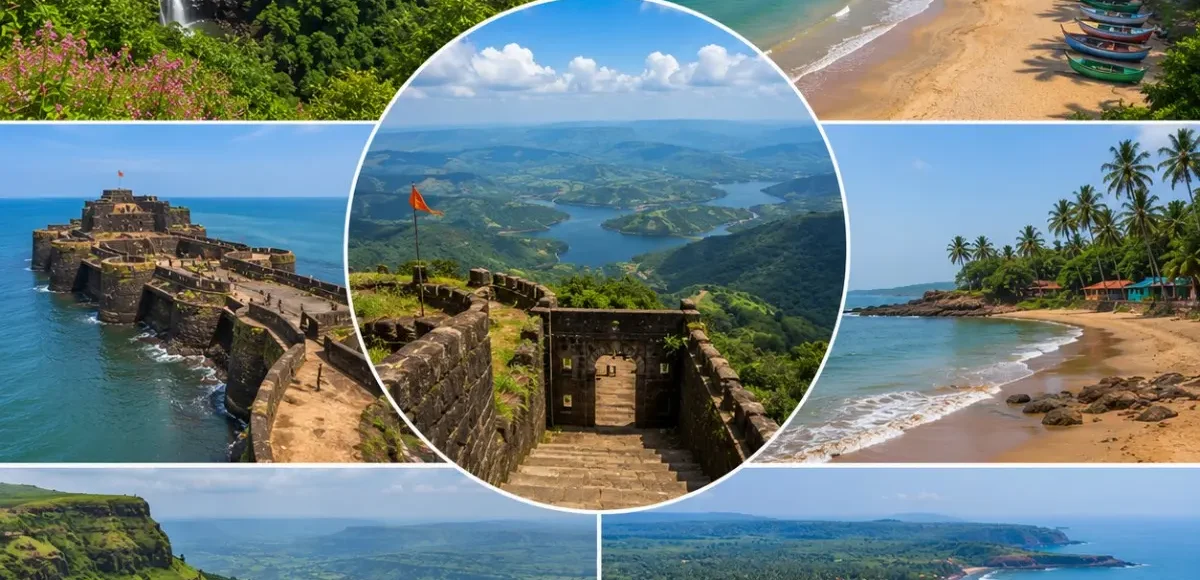 Maharashtra Hills Beaches Konkan Tour Package featuring Lonavala, Matheran, Alibaug, Ganpatipule, Tarkarli, Mahabaleshwar, Pune and the scenic Konkan coastline.