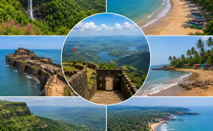 Maharashtra Hills Beaches Konkan Tour Package featuring Lonavala, Matheran, Alibaug, Ganpatipule, Tarkarli, Mahabaleshwar, Pune and the scenic Konkan coastline.
