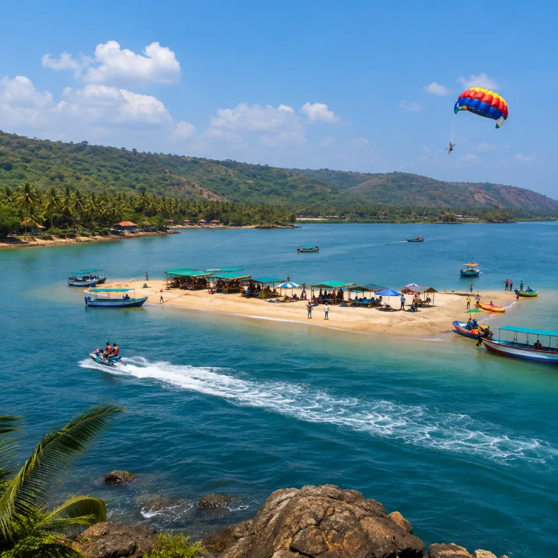 Malvan and Tsunami Island adventure tour with blue coastal waters, boating and scenic Konkan coastline