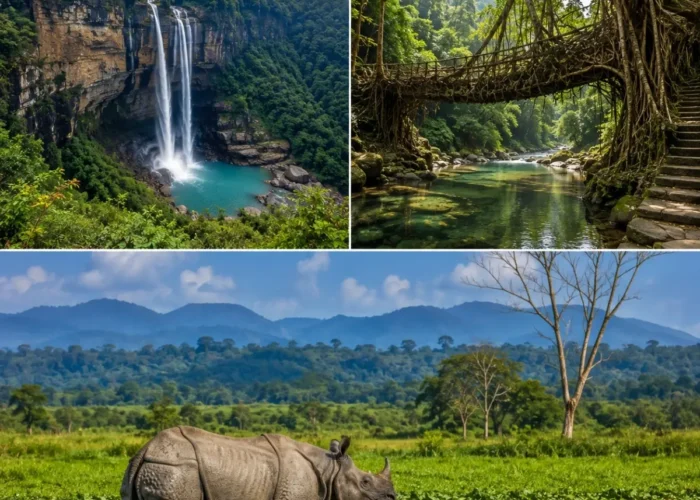 Meghalaya & Kaziranga Tour Package featuring Shillong, Cherrapunji, Dawki, Umngot River and Kaziranga National Park safari
