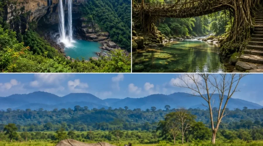 Meghalaya & Kaziranga Tour Package featuring Shillong, Cherrapunji, Dawki, Umngot River and Kaziranga National Park safari