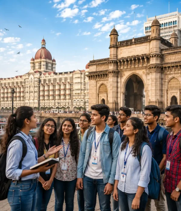 Mumbai Educational Tour Package featuring Gateway of India, Nehru Science Centre, Chhatrapati Shivaji Maharaj Vastu Sangrahalaya, Planetarium and educational attractions.