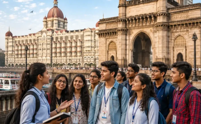 Mumbai Educational Tour Package featuring Gateway of India, Nehru Science Centre, Chhatrapati Shivaji Maharaj Vastu Sangrahalaya, Planetarium and educational attractions.