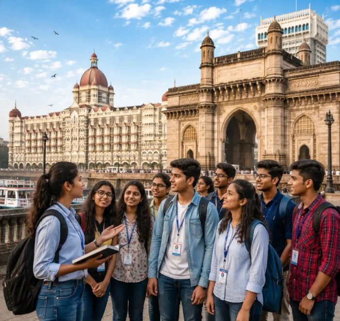 Mumbai Educational Tour Package featuring Gateway of India, Nehru Science Centre, Chhatrapati Shivaji Maharaj Vastu Sangrahalaya, Planetarium and educational attractions.