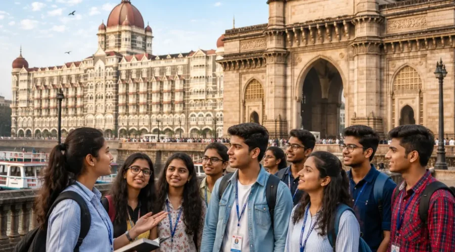 Mumbai Educational Tour Package featuring Gateway of India, Nehru Science Centre, Chhatrapati Shivaji Maharaj Vastu Sangrahalaya, Planetarium and educational attractions.