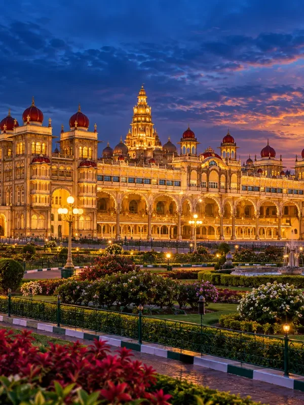 Mysore Coorg and Ooty tour featuring Mysore Palace, green coffee plantations and scenic Nilgiri hills