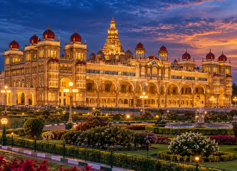 Mysore Coorg and Ooty tour featuring Mysore Palace, green coffee plantations and scenic Nilgiri hills