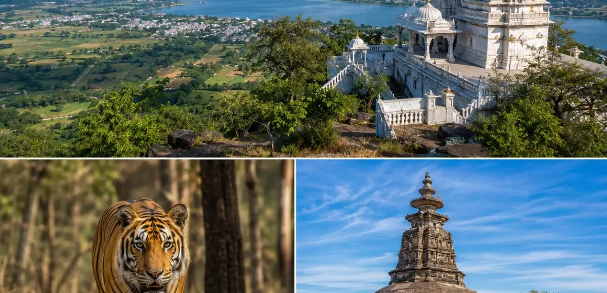 Nagpur Pench Ramtek Tour Package featuring Pench Tiger Reserve, Ramtek Temple, Deekshabhoomi, tiger safari and scenic forest landscapes.