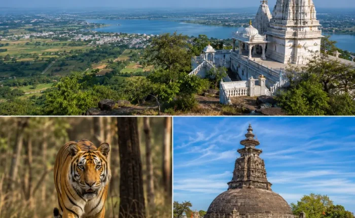 Nagpur Pench Ramtek Tour Package featuring Pench Tiger Reserve, Ramtek Temple, Deekshabhoomi, tiger safari and scenic forest landscapes.