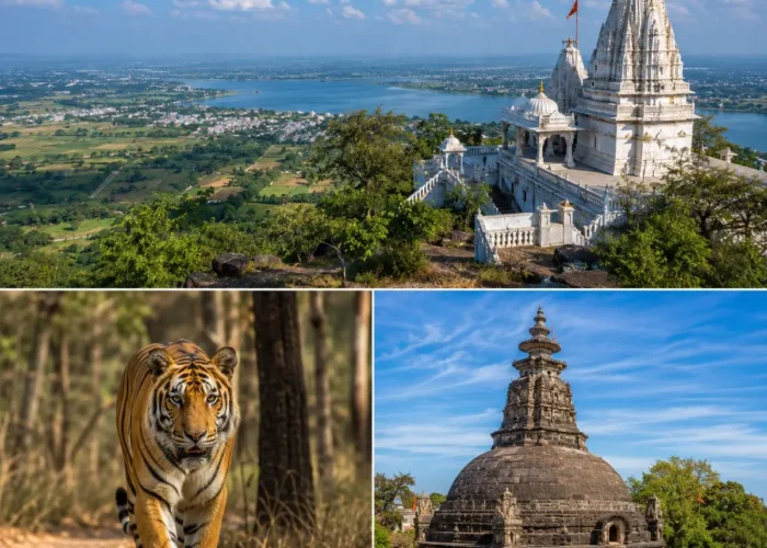 Nagpur Pench Ramtek Tour Package featuring Pench Tiger Reserve, Ramtek Temple, Deekshabhoomi, tiger safari and scenic forest landscapes.