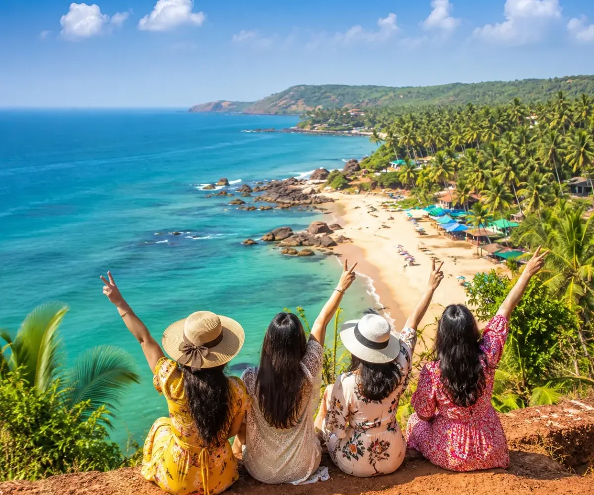 North South Goa Women Special Tour Package featuring Calangute Beach, Baga Beach, Dudhsagar Falls, churches, shopping and scenic coastal views.