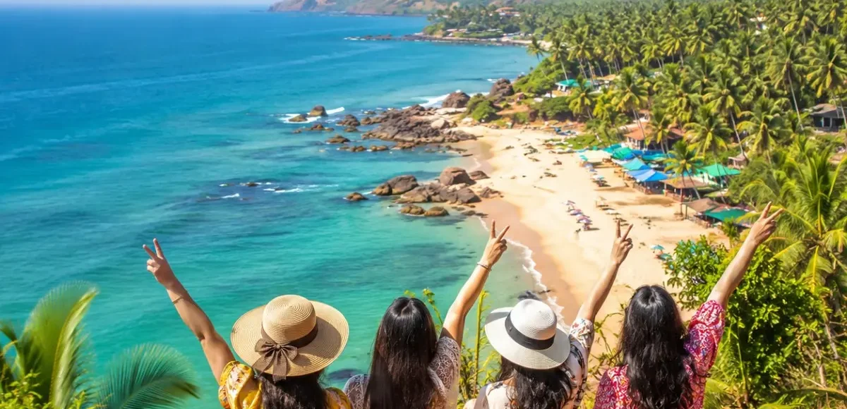 North South Goa Women Special Tour Package featuring Calangute Beach, Baga Beach, Dudhsagar Falls, churches, shopping and scenic coastal views.