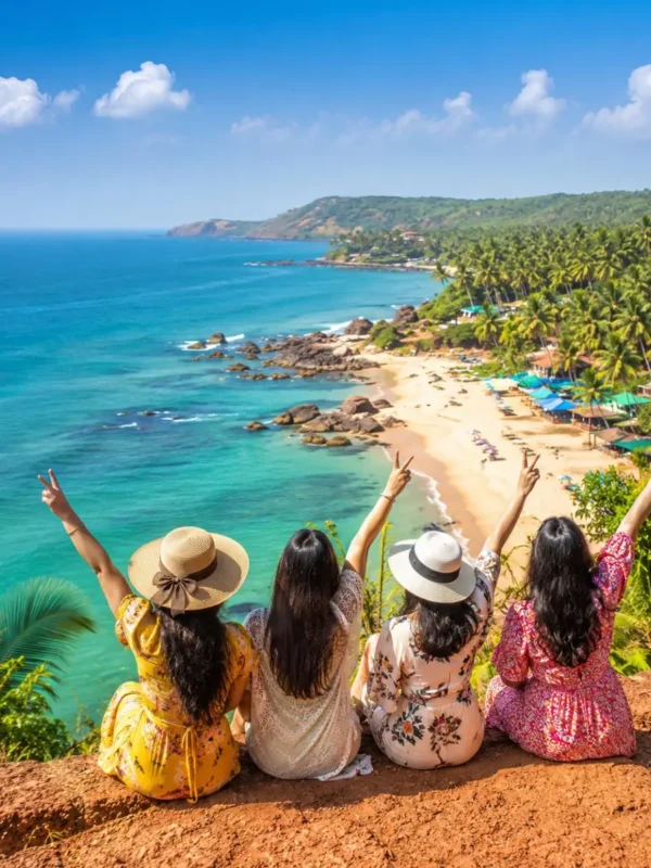North South Goa Women Special Tour Package featuring Calangute Beach, Baga Beach, Dudhsagar Falls, churches, shopping and scenic coastal views.