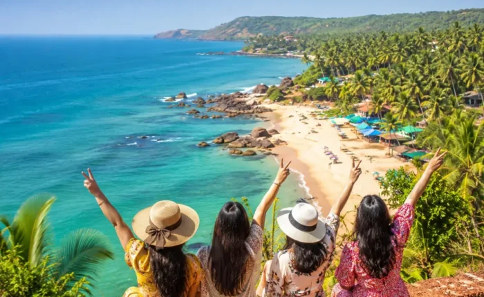 North South Goa Women Special Tour Package featuring Calangute Beach, Baga Beach, Dudhsagar Falls, churches, shopping and scenic coastal views.