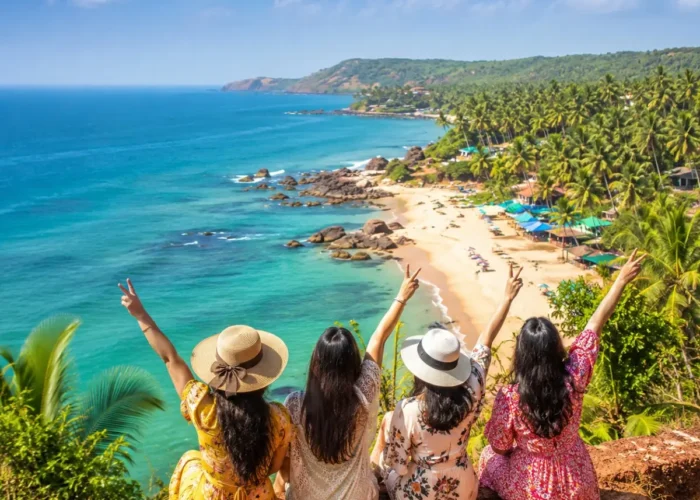North South Goa Women Special Tour Package featuring Calangute Beach, Baga Beach, Dudhsagar Falls, churches, shopping and scenic coastal views.