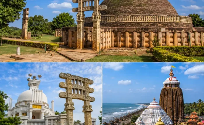 Odisha Buddhist Circuit Puri Tour Package featuring Ratnagiri Monastery, Lalitgiri, Udayagiri Buddhist Complex, Dhauli Shanti Stupa and Jagannath Temple Puri.