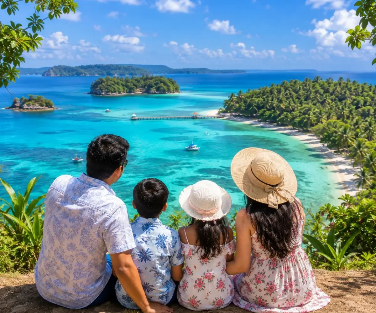 Port Blair Havelock Neil Island Family Tour Package featuring Radhanagar Beach, Cellular Jail, Bharatpur Beach, Laxmanpur Beach and turquoise island waters.
