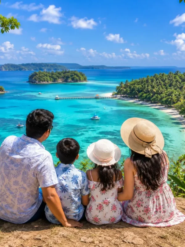 Port Blair Havelock Neil Island Family Tour Package featuring Radhanagar Beach, Cellular Jail, Bharatpur Beach, Laxmanpur Beach and turquoise island waters.