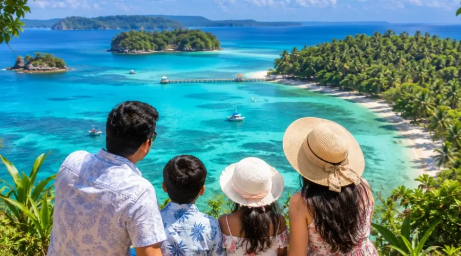 Port Blair Havelock Neil Island Family Tour Package featuring Radhanagar Beach, Cellular Jail, Bharatpur Beach, Laxmanpur Beach and turquoise island waters.