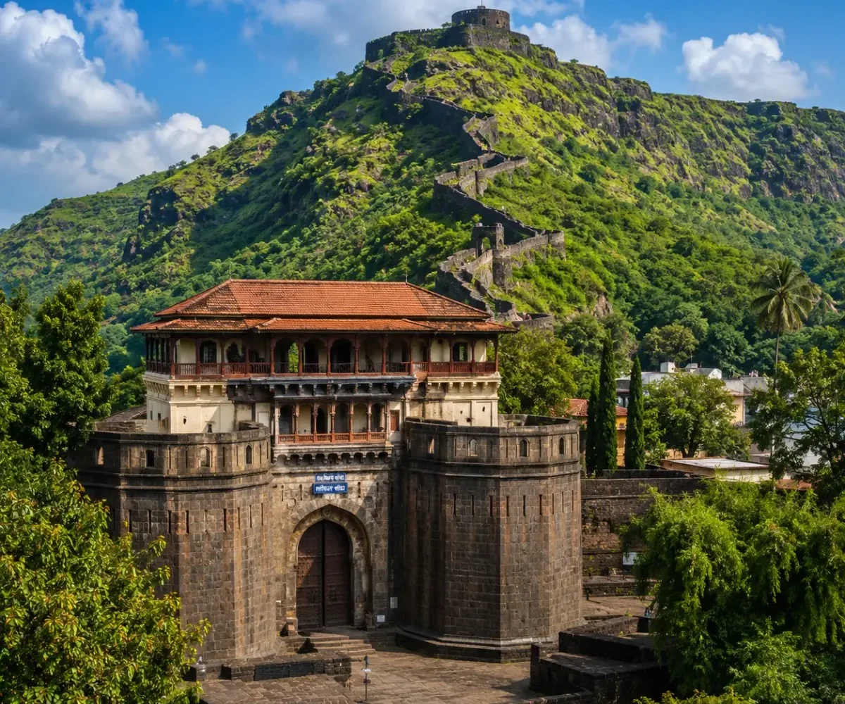 Pune Heritage Sinhagad Tour Package featuring Sinhagad Fort, Shaniwar Wada, Aga Khan Palace, Lal Mahal and Pataleshwar Cave Temple.