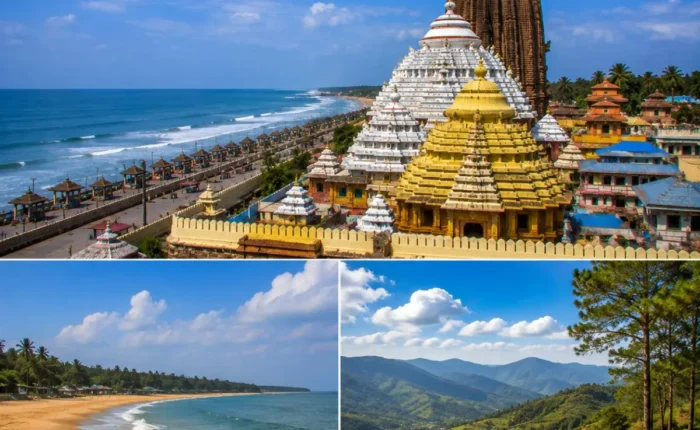 Puri Gopalpur Daringbadi Tour Package featuring Jagannath Temple, Gopalpur Beach, Daringbadi Hill Station, Doluri River and Midubanda Waterfall.