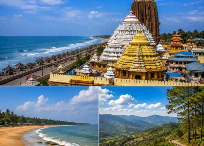 Puri Gopalpur Daringbadi Tour Package featuring Jagannath Temple, Gopalpur Beach, Daringbadi Hill Station, Doluri River and Midubanda Waterfall.