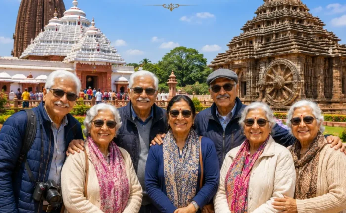 Puri Konark Senior Citizen Tour Package featuring Jagannath Temple, Konark Sun Temple, Chandrabhaga Beach and peaceful pilgrimage experiences in Odisha.
