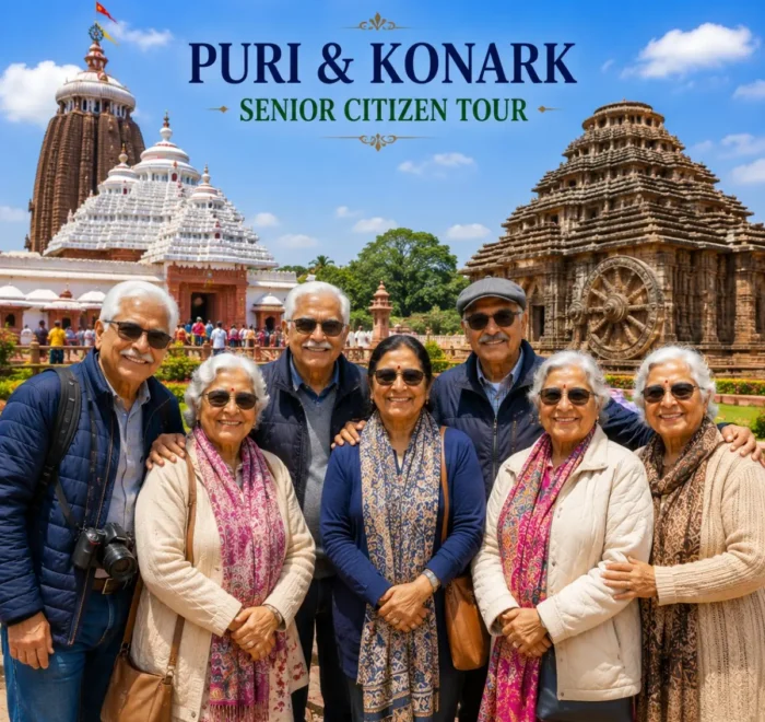 Puri Konark Senior Citizen Tour Package featuring Jagannath Temple, Konark Sun Temple, Chandrabhaga Beach and peaceful pilgrimage experiences in Odisha.