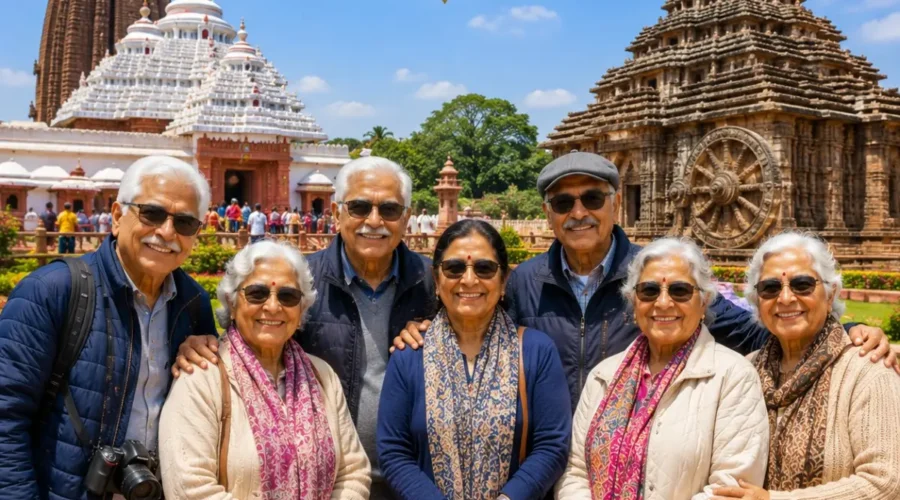 Puri Konark Senior Citizen Tour Package featuring Jagannath Temple, Konark Sun Temple, Chandrabhaga Beach and peaceful pilgrimage experiences in Odisha.