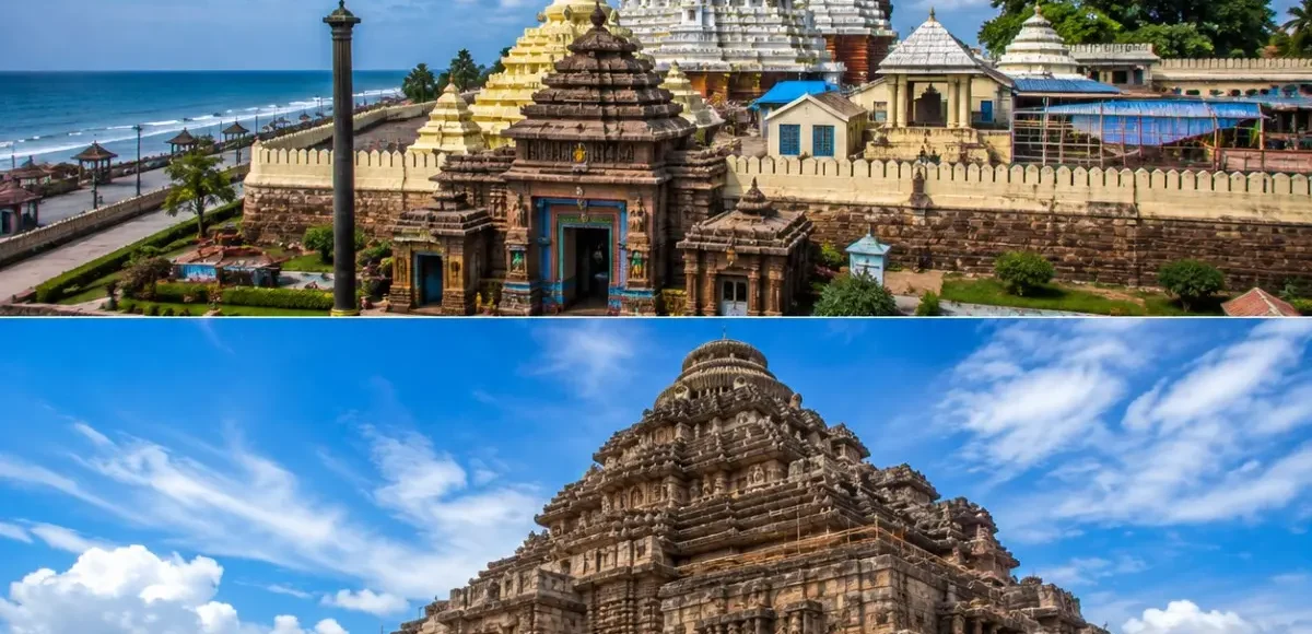 Puri Konark Tour Package featuring Jagannath Temple Puri, Konark Sun Temple, Chandrabhaga Beach, Golden Beach and Ramachandi Temple.