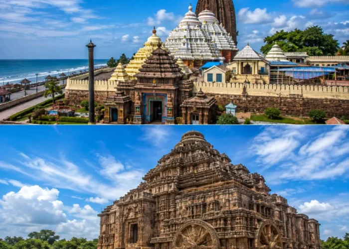 Puri Konark Tour Package featuring Jagannath Temple Puri, Konark Sun Temple, Chandrabhaga Beach, Golden Beach and Ramachandi Temple.