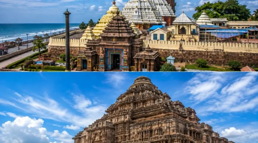 Puri Konark Tour Package featuring Jagannath Temple Puri, Konark Sun Temple, Chandrabhaga Beach, Golden Beach and Ramachandi Temple.