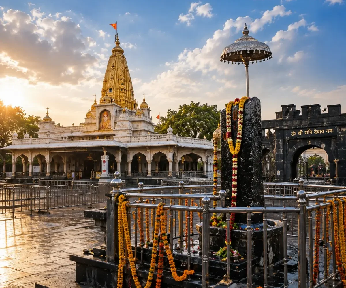 Shirdi Shani Shingnapur Tour Package featuring Sai Baba Samadhi Mandir, Dwarkamai, Chavadi and Shani Dev Temple.